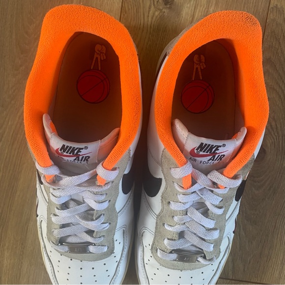Nike Air Force 1 ‘07 LV8 Hoops Shoes White Coconut Milk Orange Men’s Size 11 - Picture 7 of 11